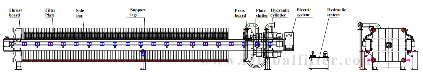 large capacity filter press drawing